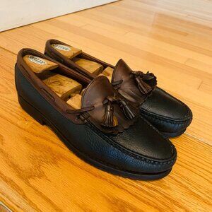 Allen Edmonds "NASHUA" Tassel Loafers 11 E Black/Brown Trim